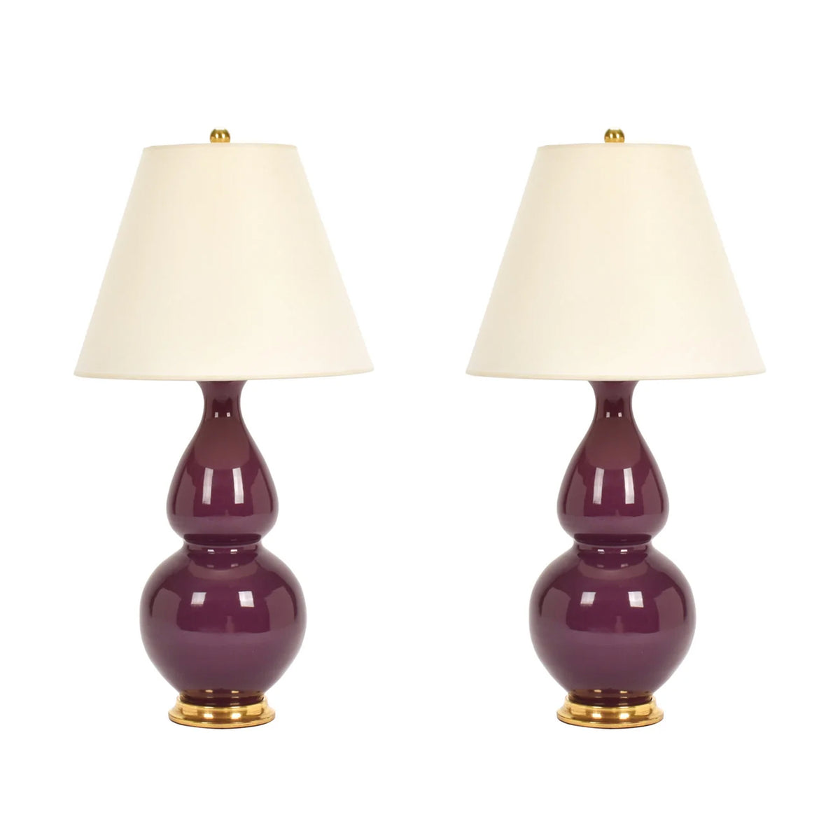 Pair of Medium Aurora Lamps in Aubergine