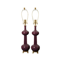 Pair of Medium Hadley Lamps in Aubergine