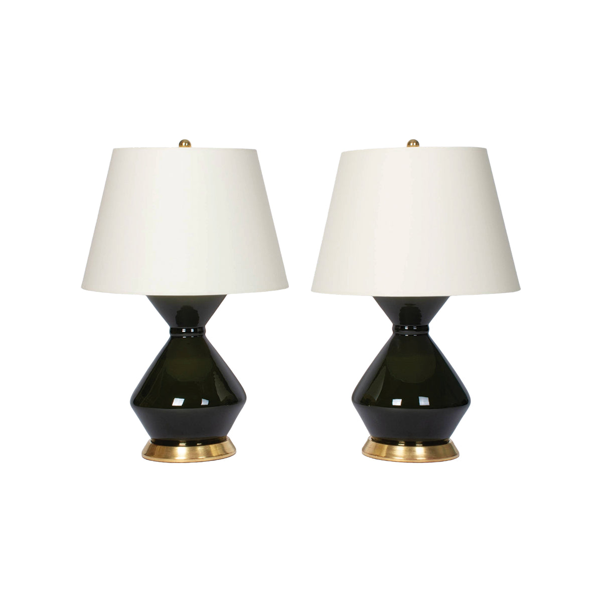 Pair of Medium Hager Lamps in Olive