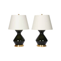 Pair of Medium Hager Lamps in Olive