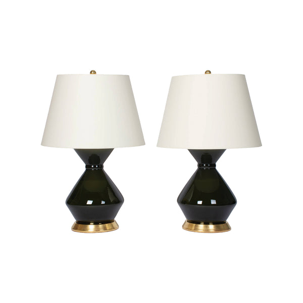 Pair of Medium Hager Lamps in Olive