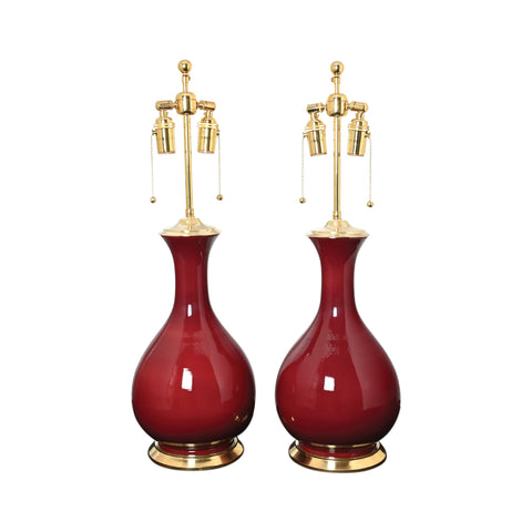 Pair of Medium Katie Lamps in Claret