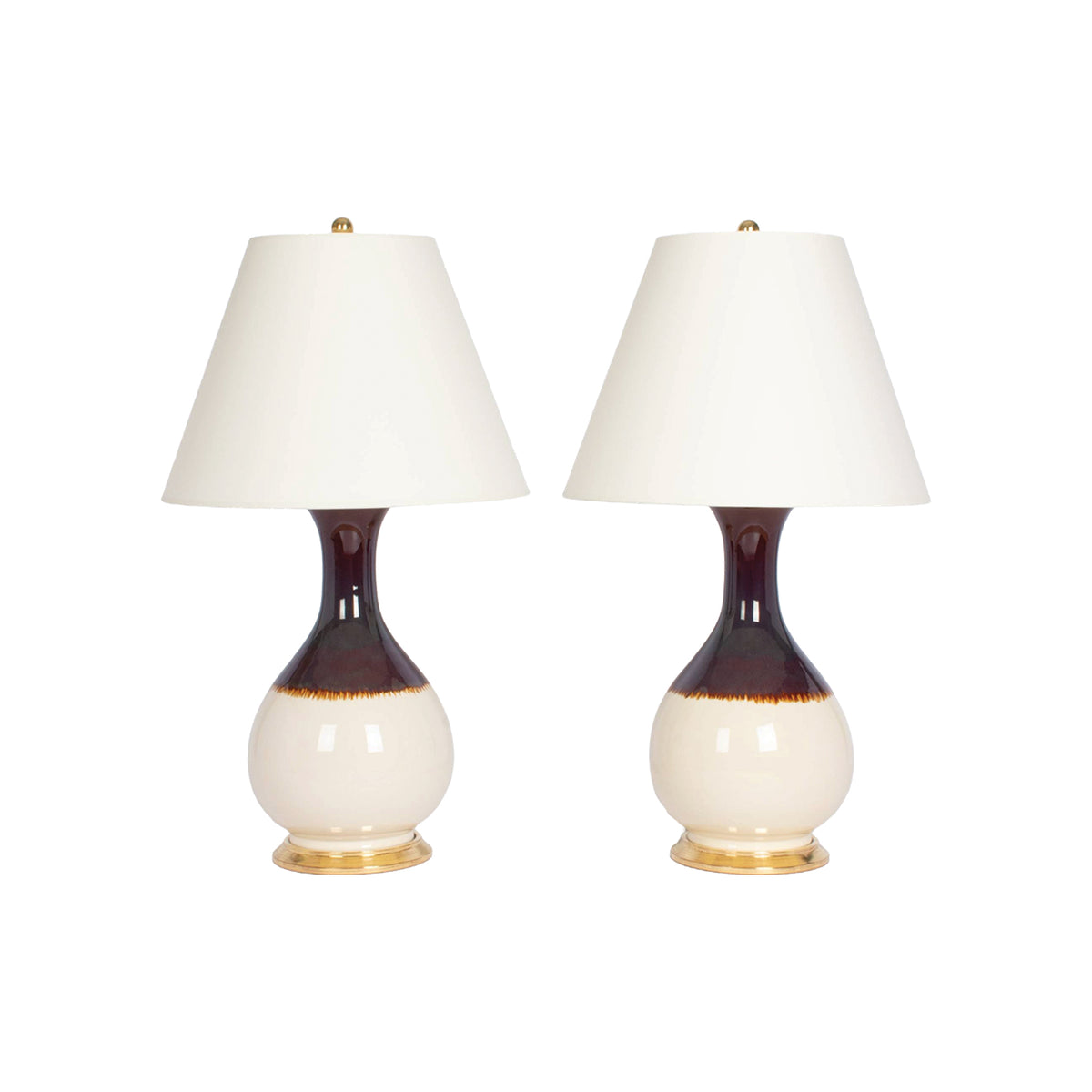Pair of Medium Katie Lamps in Ironstone Ombre