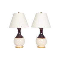 Pair of Medium Katie Lamps in Ironstone Ombre