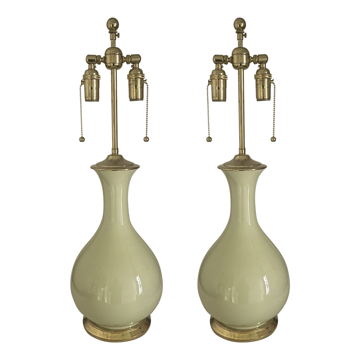 Pair of Medium Katie Lamps in Green Celadon