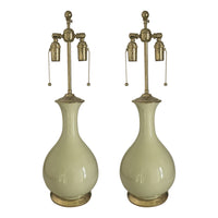 Pair of Medium Katie Lamps in Green Celadon