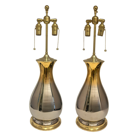 Pair of Medium Louisa Lamps in Mixed Luster