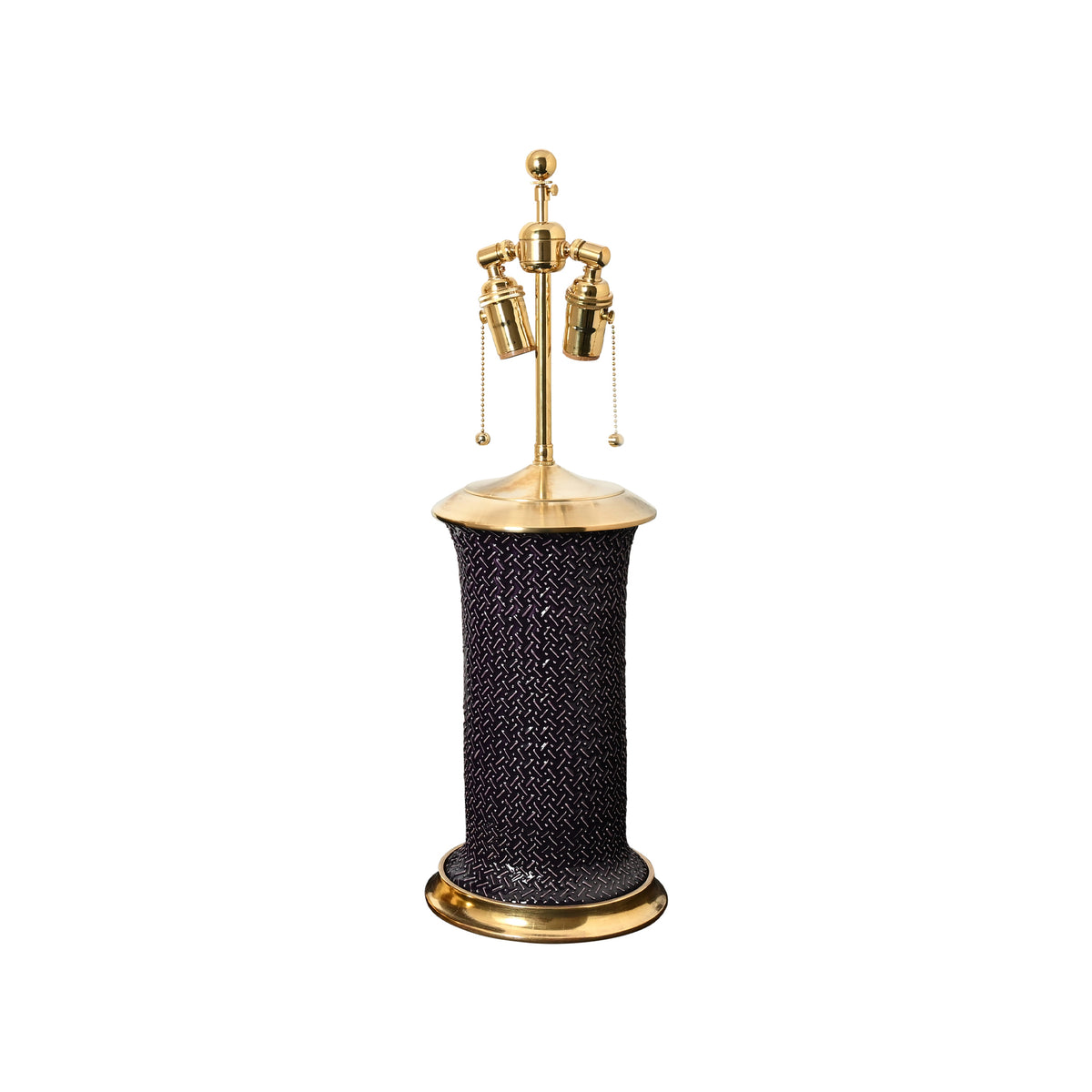 Medium Patricia Lamp in Purple with Slip-Trailed Dots and Dashes