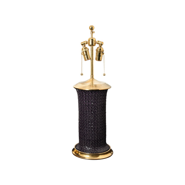 Medium Patricia Lamp in Purple with Slip-Trailed Dots and Dashes