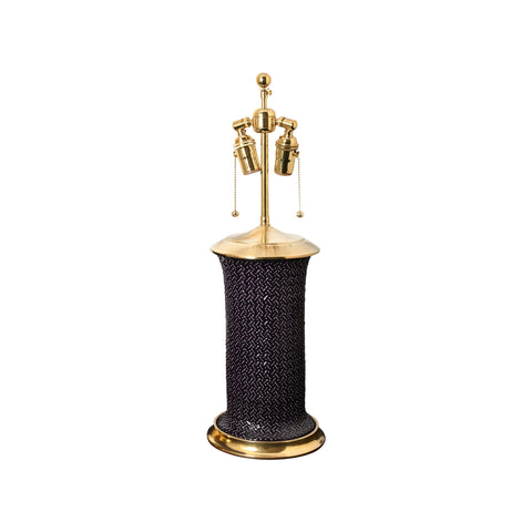 Medium Patricia Lamp in Purple with Slip-Trailed Dots and Dashes