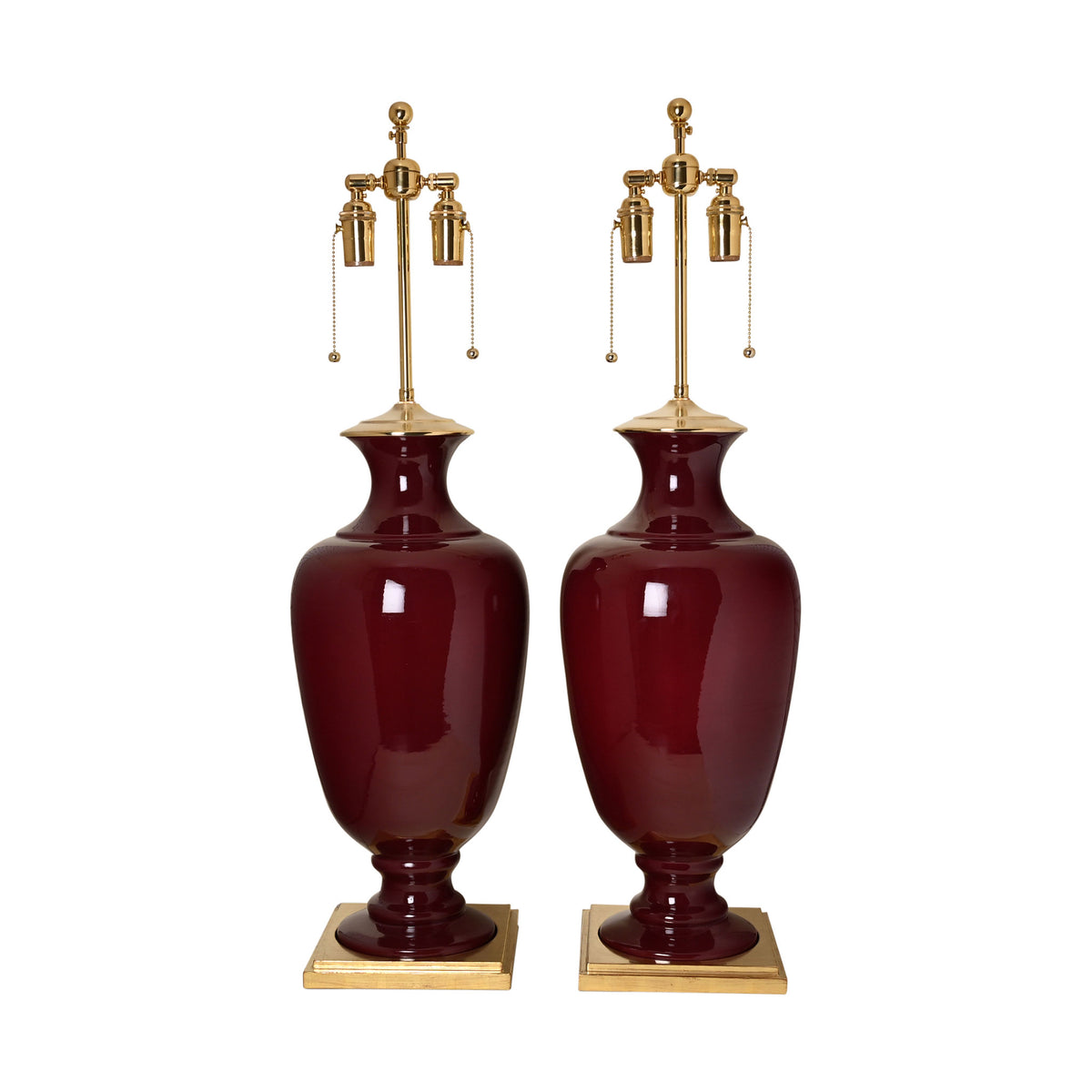 Pair of Ophelia Lamps in Claret