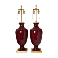 Pair of Ophelia Lamps in Claret