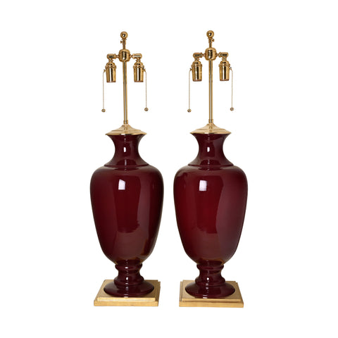 Pair of Ophelia Lamps in Claret