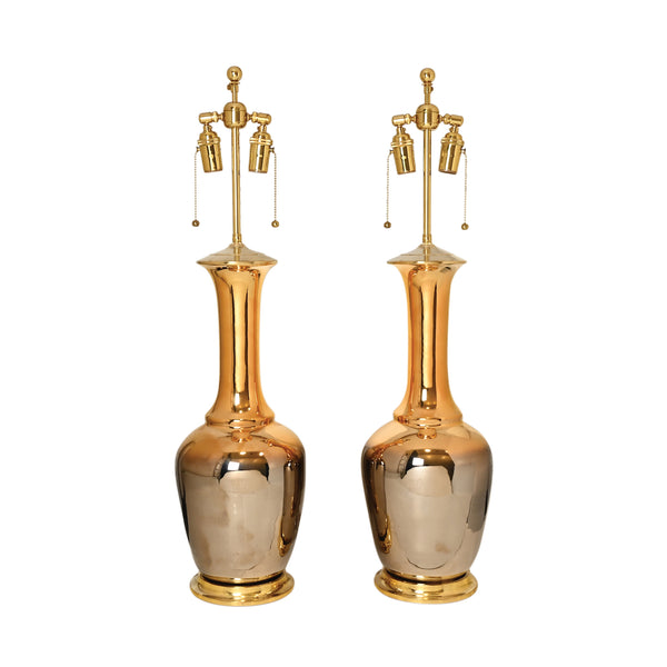 Pair of Alex Lamps in Mixed Luster
