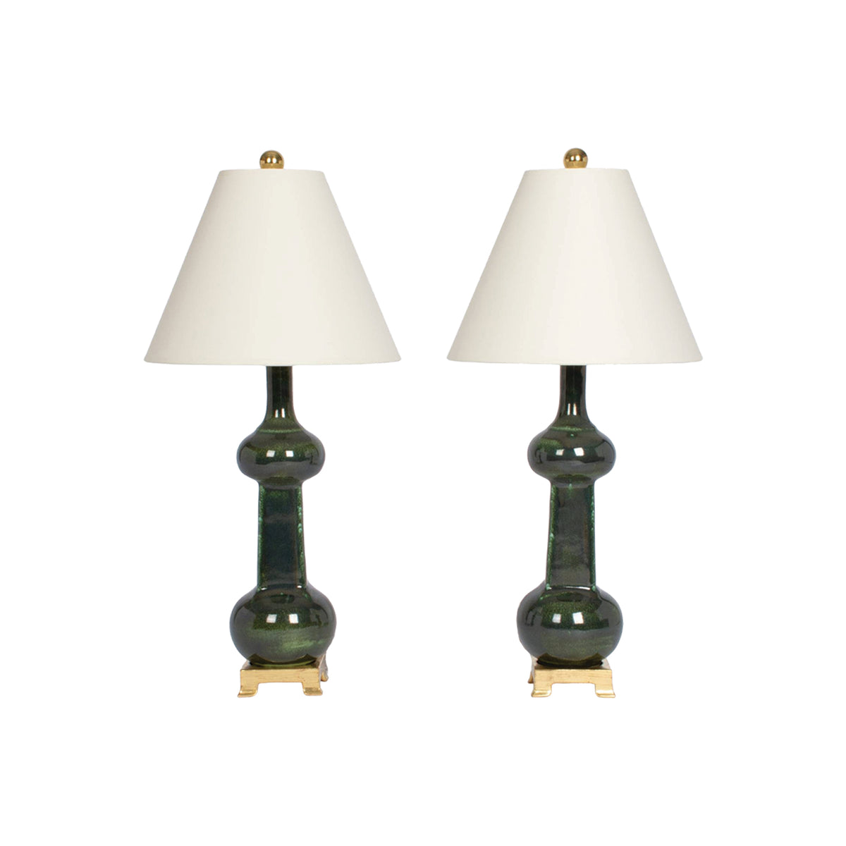 Pair of Small Hadley Lamps in Moss