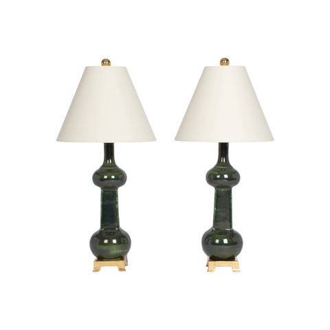 Pair of Small Hadley Lamps in Moss