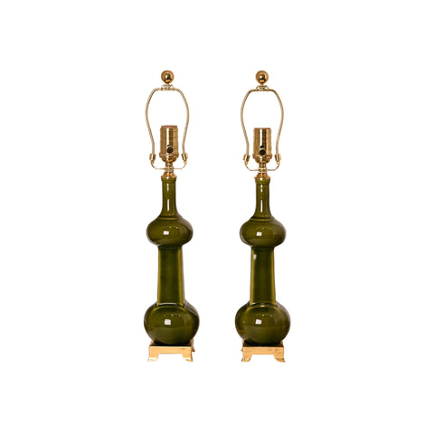 Pair of Small Hadley Lamps in Spruce