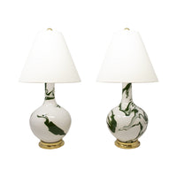 Pair of Lindsay Lamps in Dark Green Marble