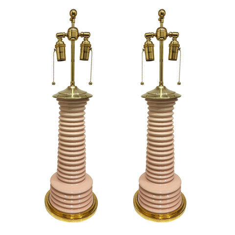Pair of Harry Lamps in Blush Pink