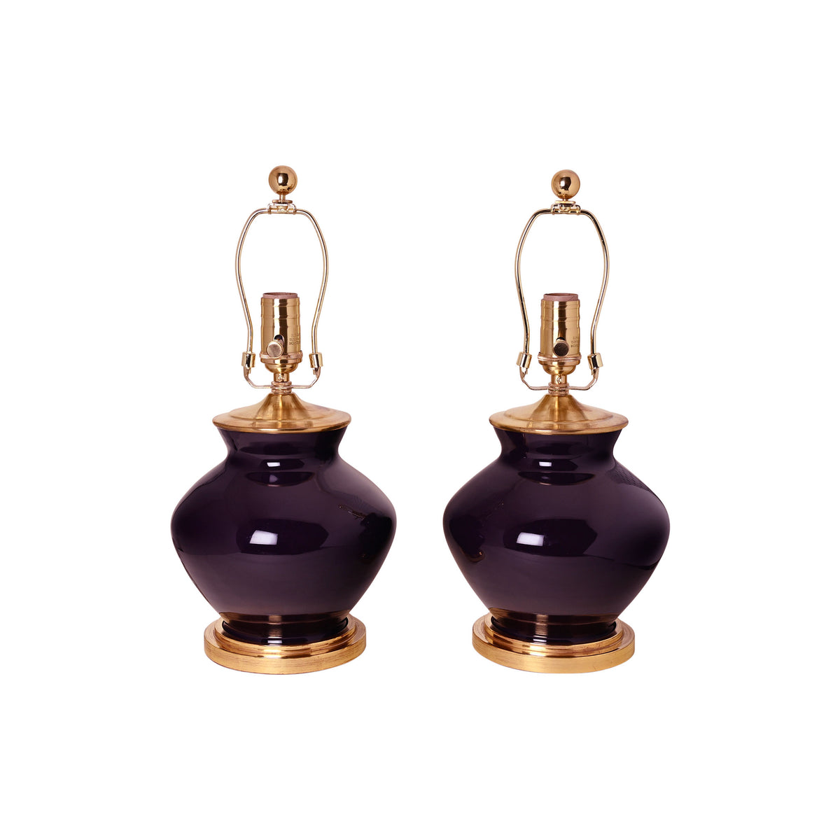 Pair of Small Bill Lamps in Purple