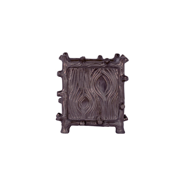 Small Square Faux Bois Cachepot in Matte Bronze