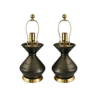 Pair of Small Hager Lamps in Matte Bronze