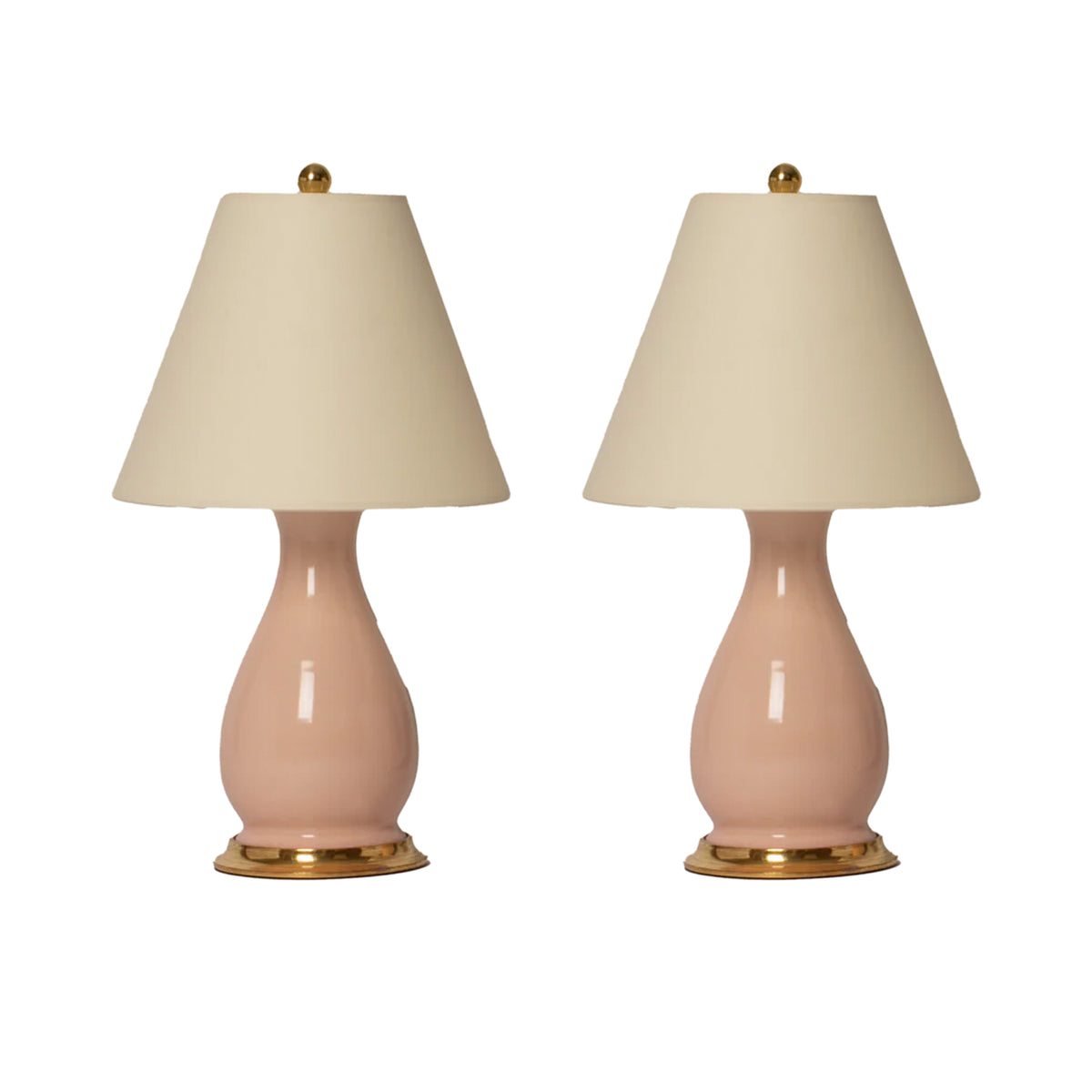 Pair of Small Louisa Lamps in Blush Pink