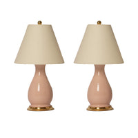 Pair of Small Louisa Lamps in Blush Pink
