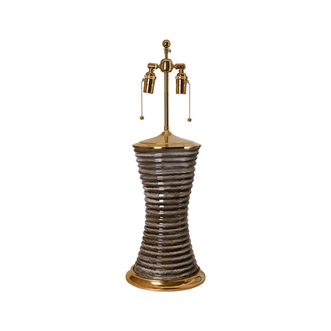 Ribbed Hourglass Lamp in Driftwood