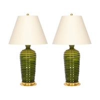 Pair of Spiral Lamps in Spruce