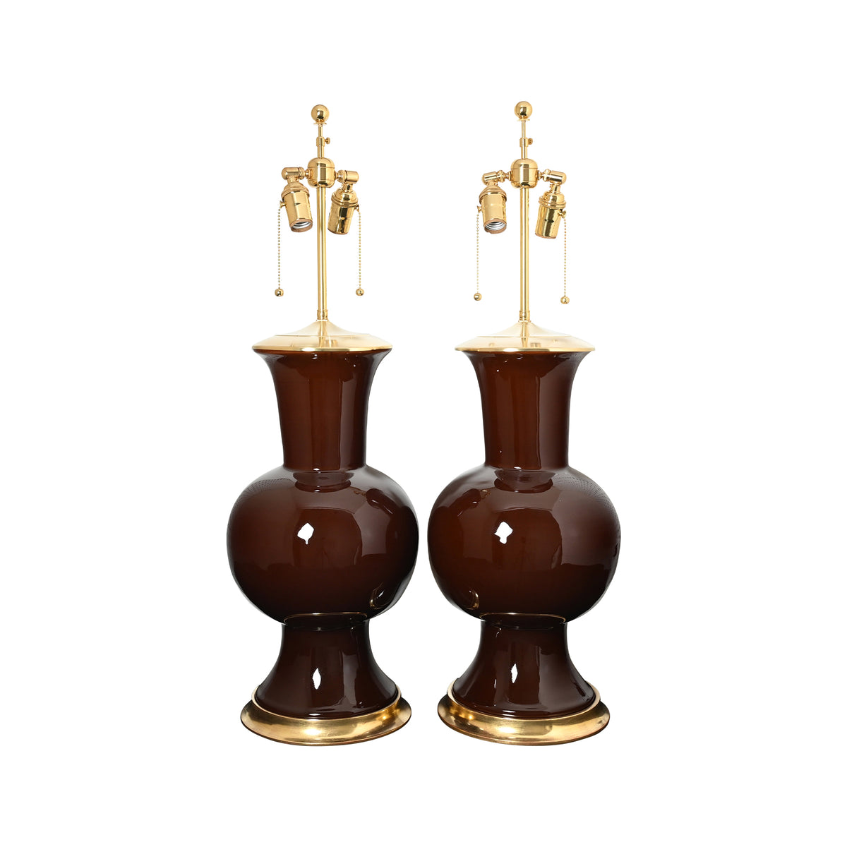 Pair of Todd Lamps in Espresso