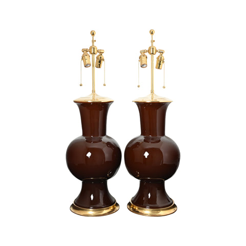 Pair of Todd Lamps in Espresso
