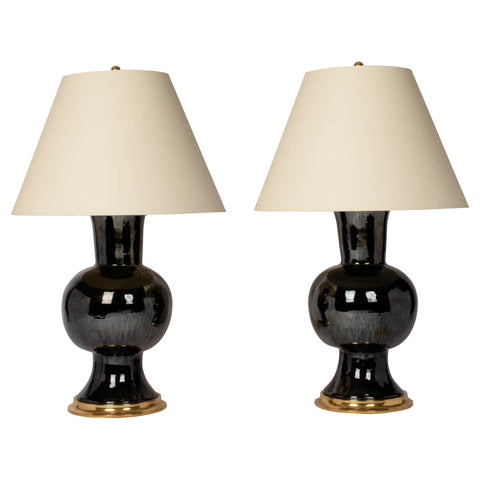 Pair of Todd Lamps in Bitumen