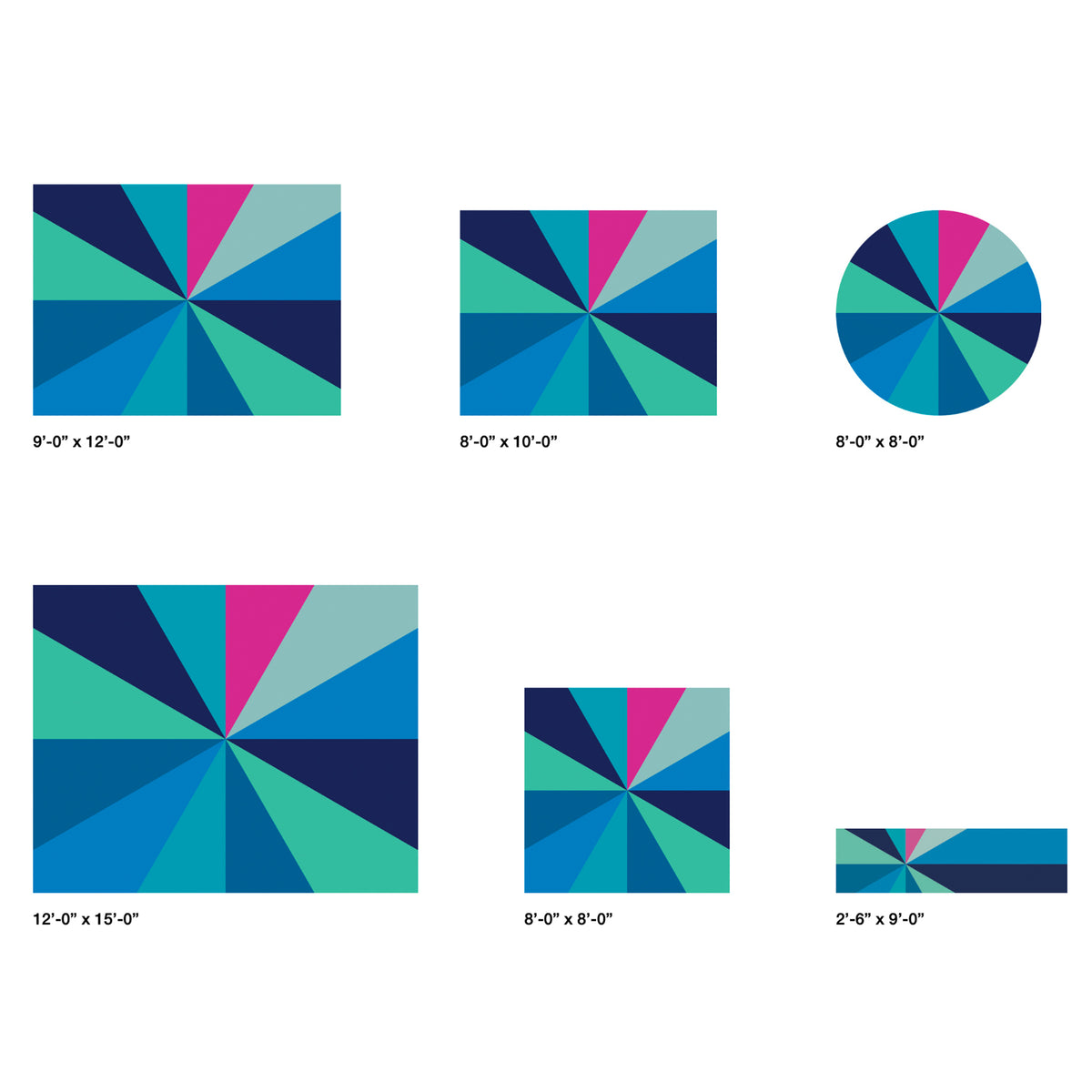 Centered Burst Rug in Winter