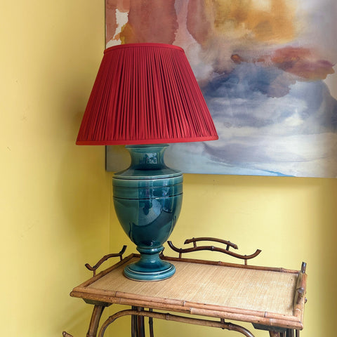 Rust Silk Hand-Shirred Lampshade