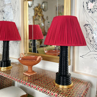 Cherry Red Linen Lampshade