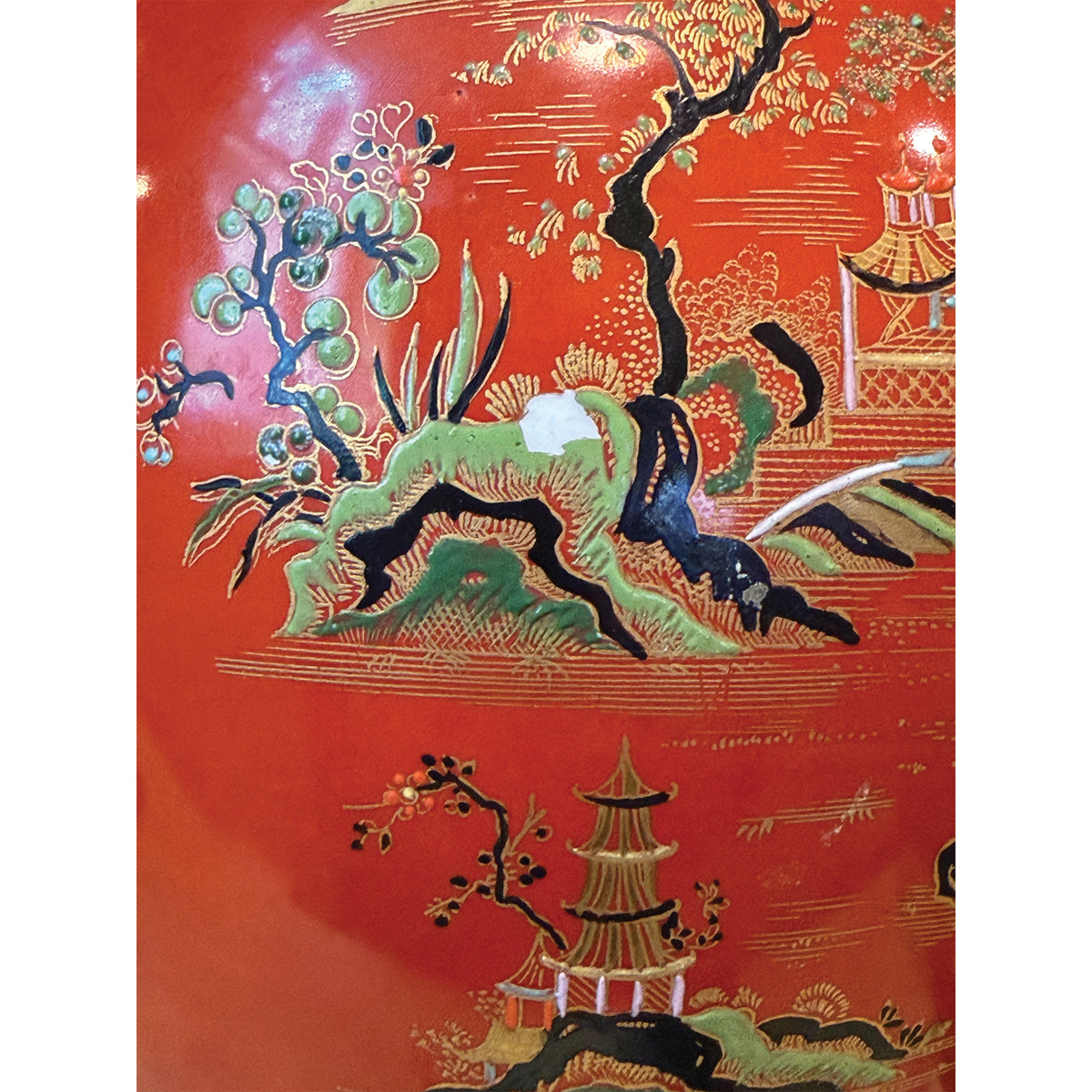 Pair of Chinoiserie Decorated Porcelain Ginger Jars Wired as Lamps