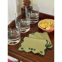 Eyelet Cocktail Napkins with Shaped Edge