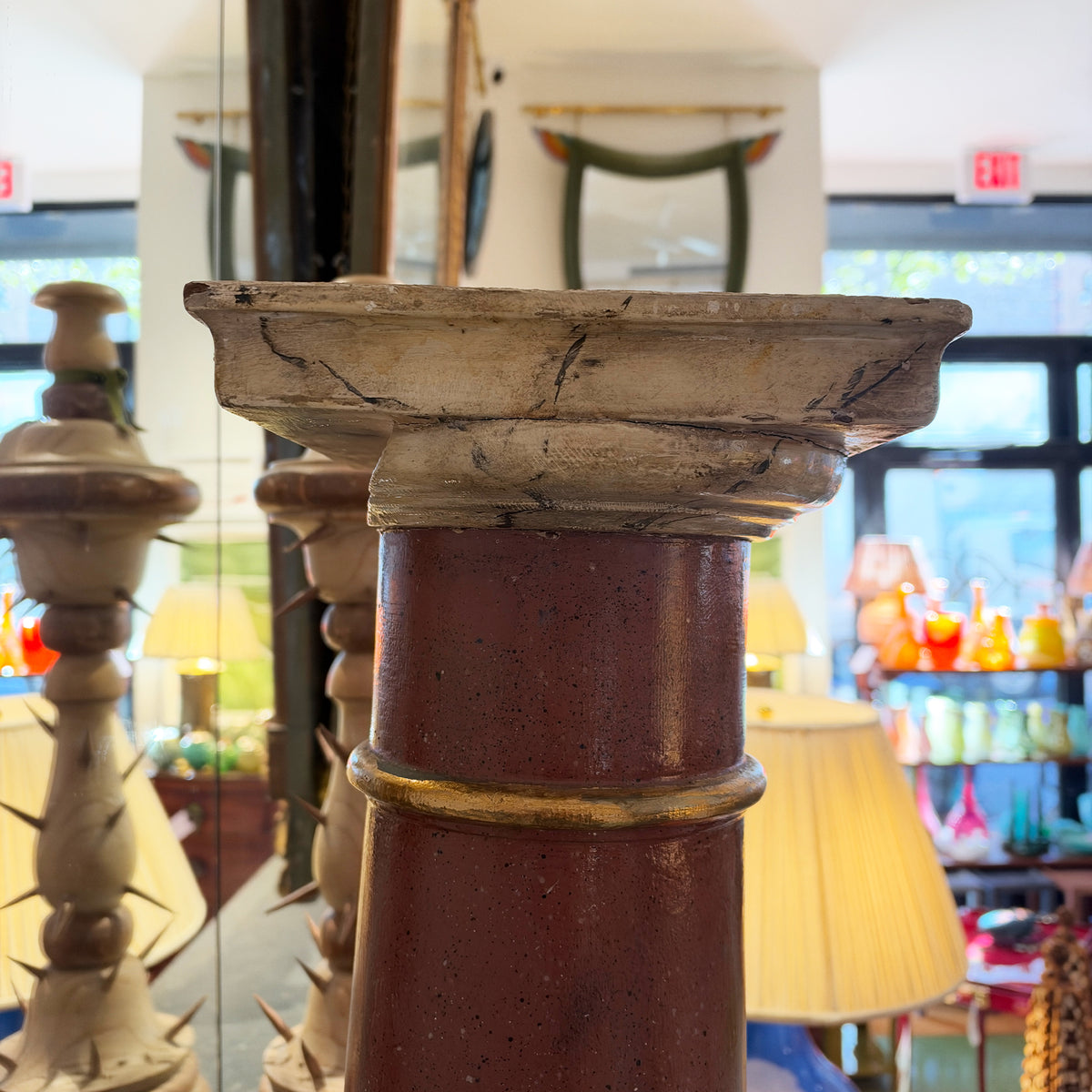 Pair of 19th Century Faux Painted Columns