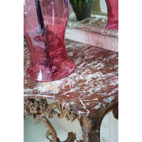 Pair of 18th Century Louis XV Carved Console Tables with Marble Tops