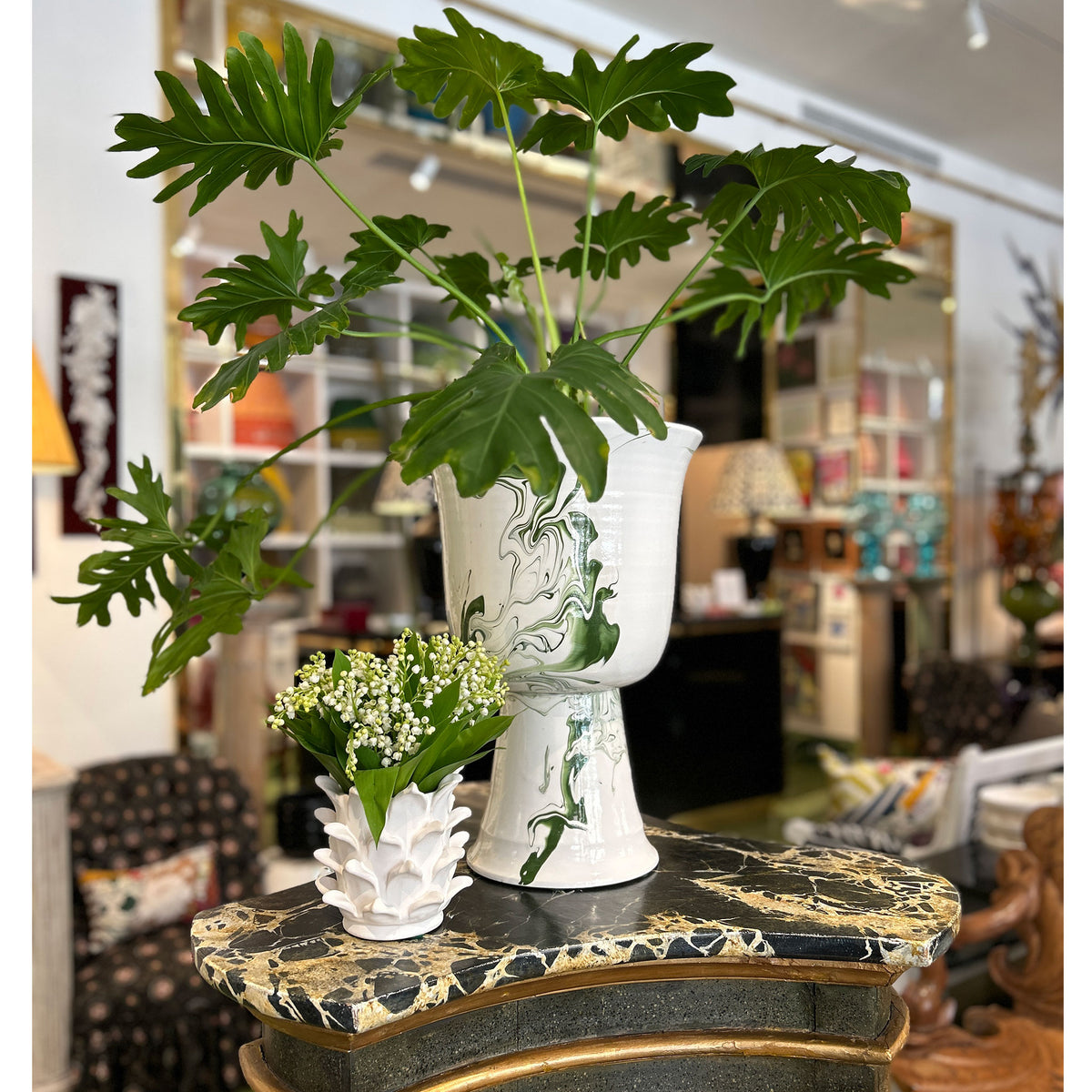 Jean Roger Artichoke Cachepot in Matte White