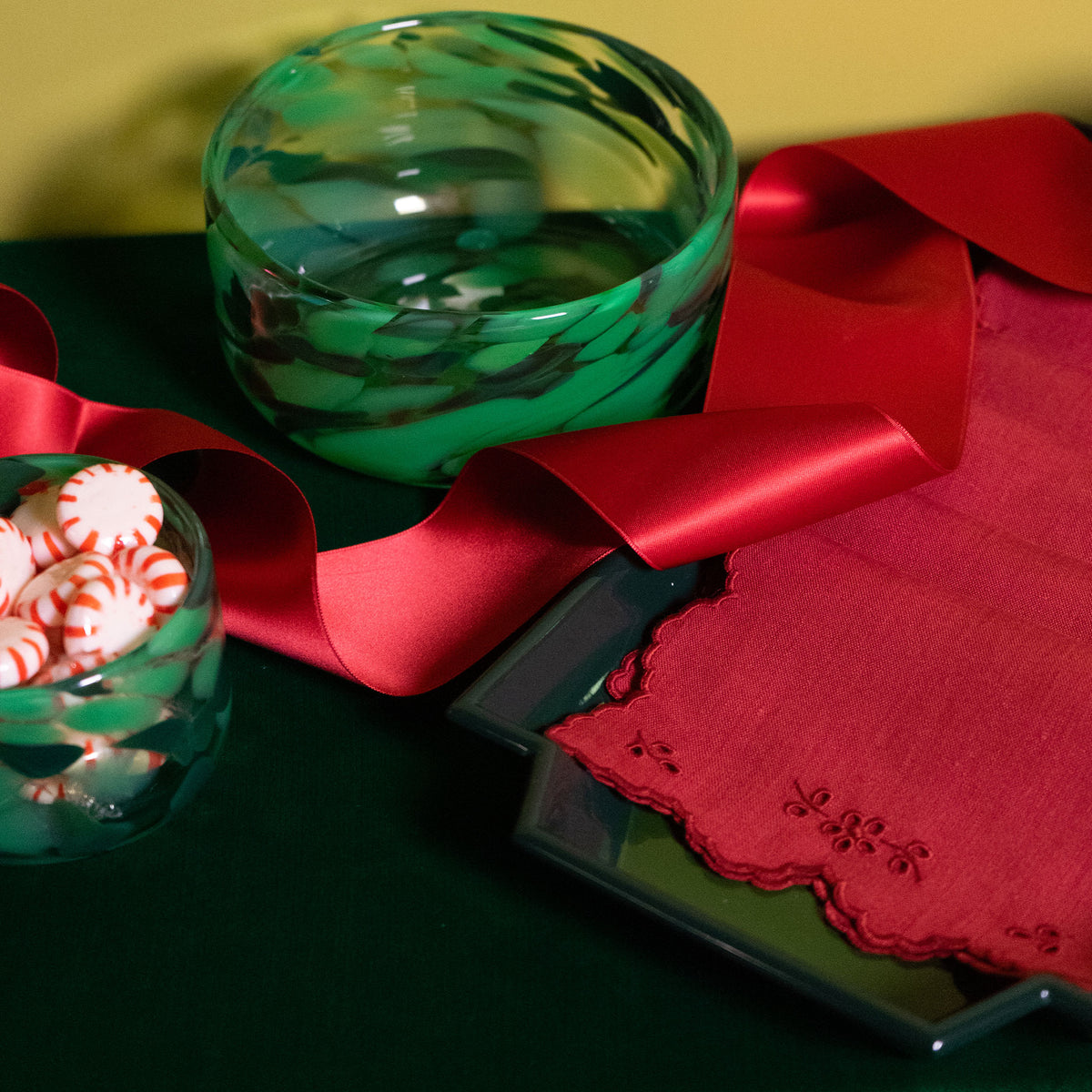 Eyelet Cocktail Napkins with Shaped Edge