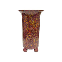 Ball Foot Vase in Acid Cranberry Glaze