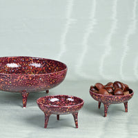 Acid Cranberry Tripod Bowl