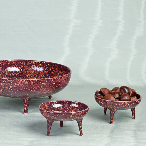 Acid Cranberry Tripod Bowl
