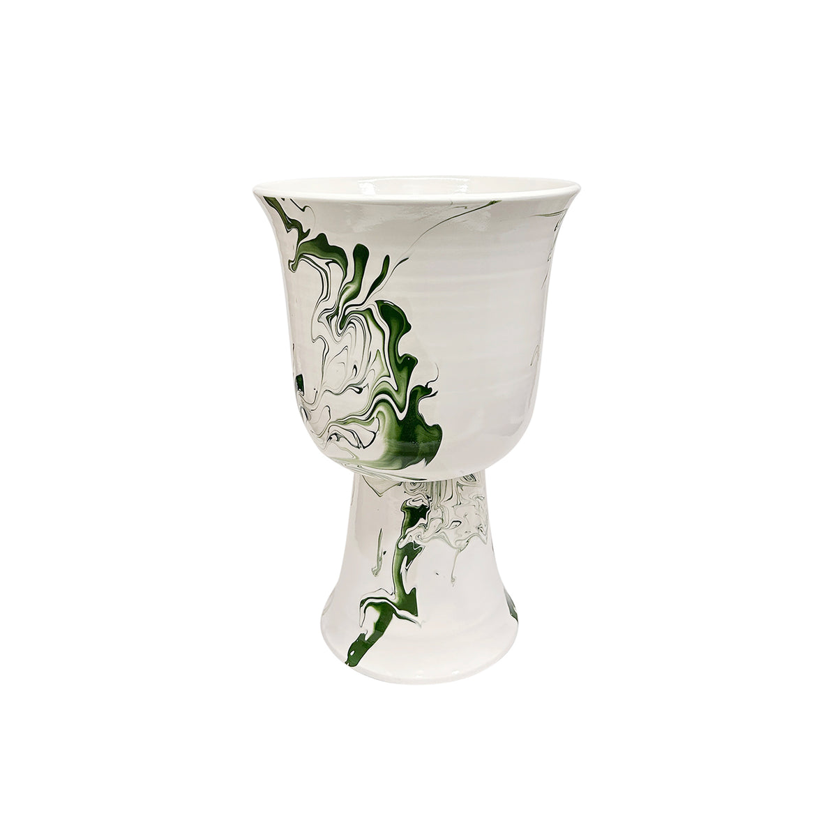 Marble Urn in Dark Green