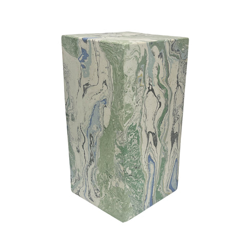 Large Celadon, Aqua and Jasper Scagliola Column Plinth