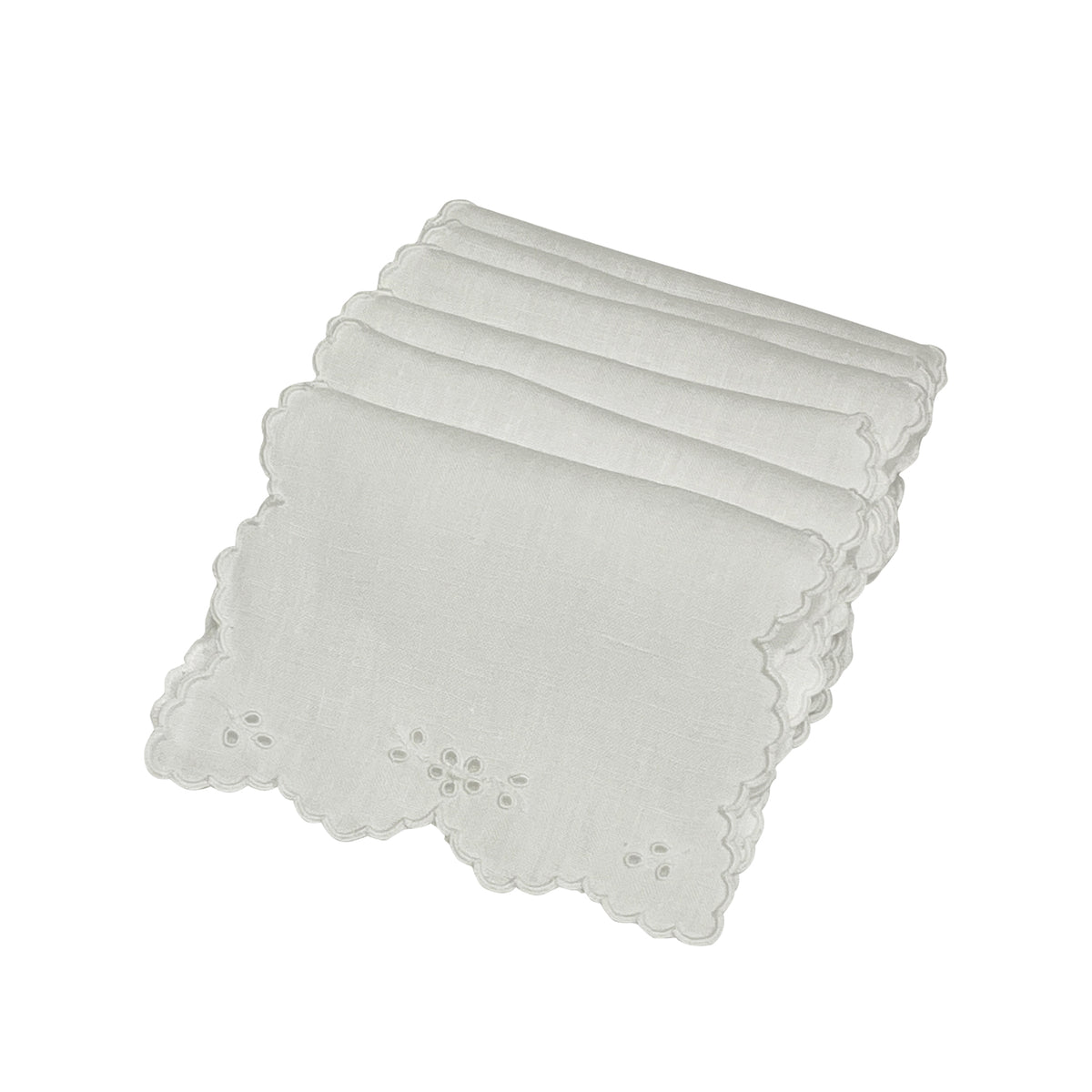 Eyelet Cocktail Napkins with Shaped Edge