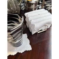 Eyelet Cocktail Napkins with Shaped Edge