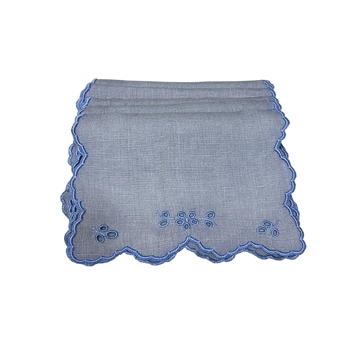 Eyelet Cocktail Napkins with Shaped Edge